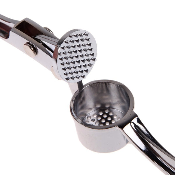 Stainless Steel Alloy Crusher Kitchen Round Extrusion Tool Garlic Press Fruit