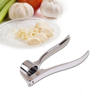 Stainless Steel Alloy Crusher Kitchen Round Extrusion Tool Garlic Press Fruit