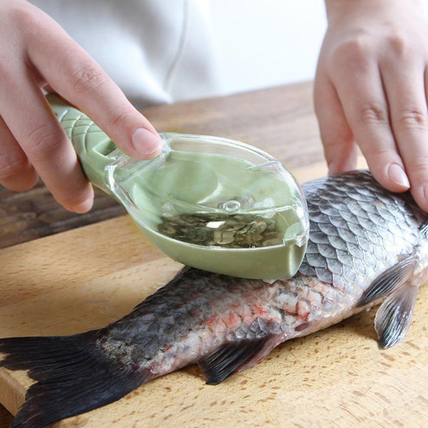 1PC Plastic Fish Scraping Device Cleaning Tool Fish Skin Scraper Peeler Remover